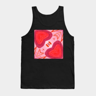 Valentine Red Hearts Patterns Watercolor Tank Top